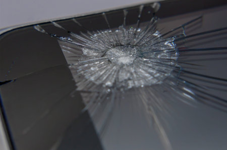 broken smartphone screen close upの写真素材