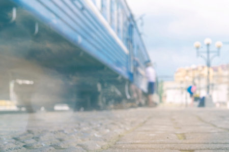 train carriage on the platform, toned