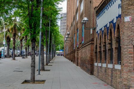 BARCELONA, SPAIN - MAY 09, 2018. beautiful street of Barcelona in springの写真素材