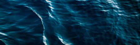 gloomy blue sea waves close-up. Panoramic imageの写真素材