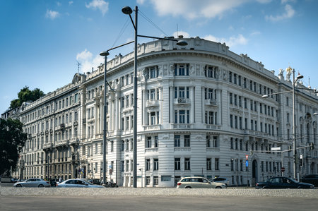 VIENNA, AUSTRIA - AUGUST 27, 2019. Apartment House in the center of Viennaのeditorial素材
