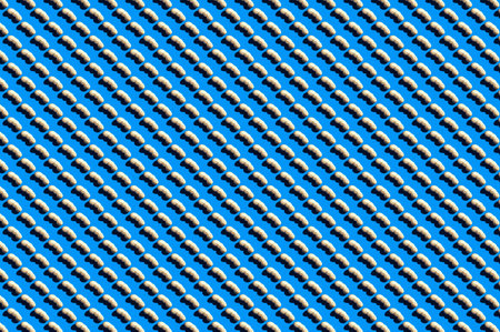 Pattern of cashew. Fashionable sunny porridge pattern on a bright blue background. Colorful pattern....