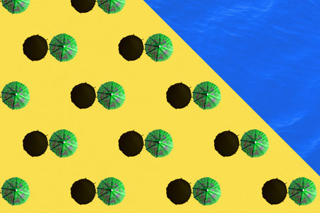 Pattern of beach umbrellas. Summer vocation concept.