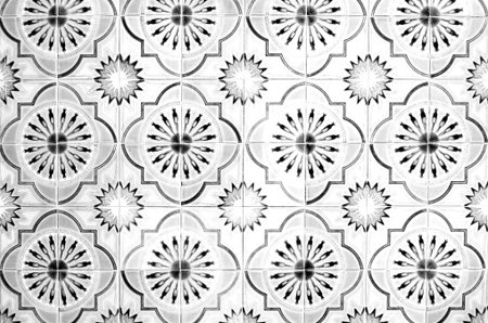 Black and white ceramic tiles. Azulejos fashion interior design tiles