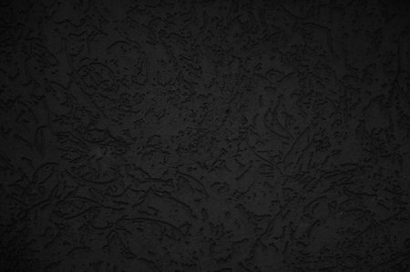 Black wall close up. Abstract background of painted black wall. Concrete black wall background.の写真素材