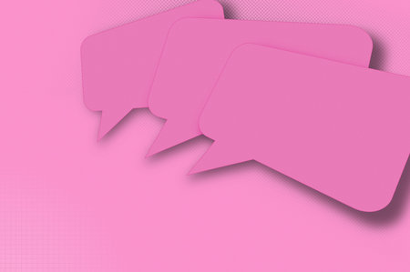 Collage retro banner template of speech bubble. Empty space for text. Pop art styleの写真素材