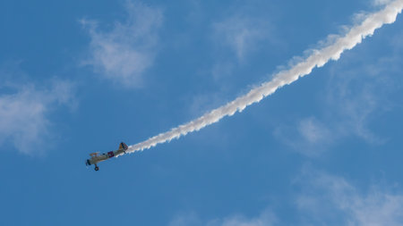 Swidnik, Lubelskie, Poland - 06/04/2023: Air show "III Swidnik Air Festival 2023". The picture shows the Boeing Stearman Model 75.のeditorial素材