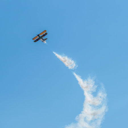 Swidnik, Lubelskie, Poland - 06/04/2023: Air show "III Swidnik Air Festival 2023". The picture shows the Boeing Stearman Model 75.のeditorial素材