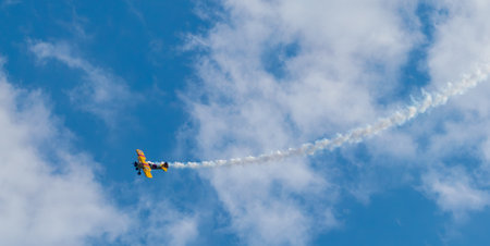 Swidnik, Lubelskie, Poland - 06/04/2023: Air show "III Swidnik Air Festival 2023". The picture shows the Boeing Stearman Model 75.のeditorial素材