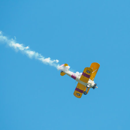 Swidnik, Lubelskie, Poland - 06/04/2023: Air show "III Swidnik Air Festival 2023". The picture shows the Boeing Stearman Model 75.のeditorial素材