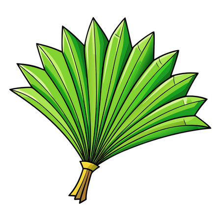 Palm leaf icon. Cartoon illustration of palm leaf vector icon for webの素材