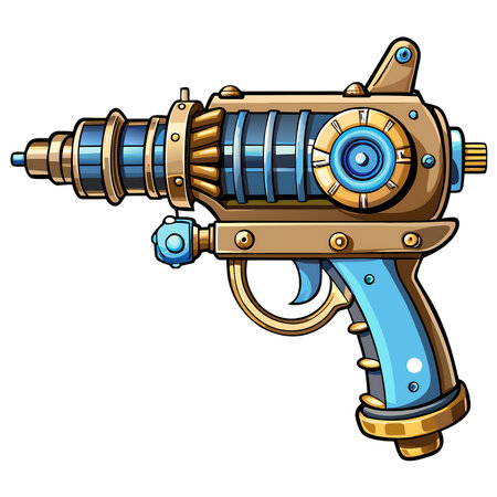 Cartoon water gun. Vector illustration of a cartoon water gun.の素材