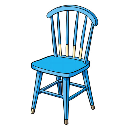 Blue chair icon. Cartoon illustration of blue chair vector icon for webの素材