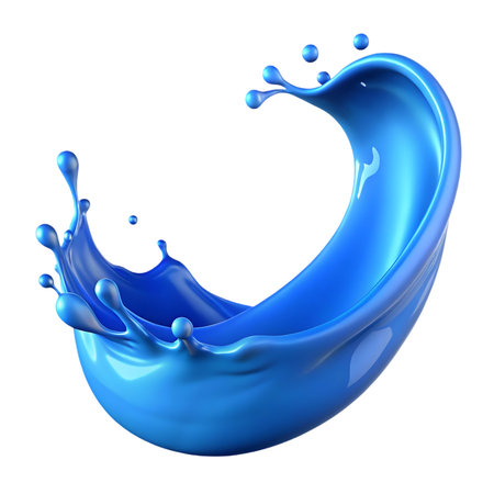 Vibrant blue liquid splash frozen mid-air creating dynamic abstract art, perfect for modern design and creative projectsの素材