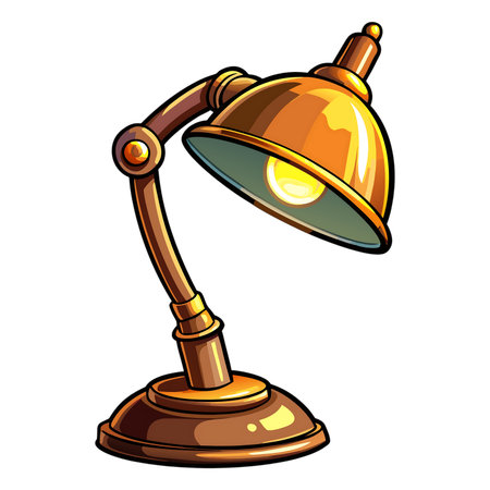 Stylish bronze desk lamp illuminates creativity, perfect for adding a touch of vintage charm to any project with its warm, inviting glowの素材