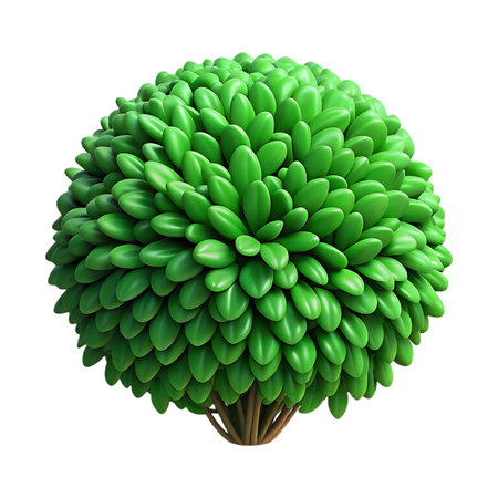 Vibrant spherical green plant with lush foliage, perfect for nature and organic design projectsの素材