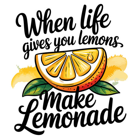Vintage hand drawn lettering quote about lemonade. Vector illustration.のイラスト素材