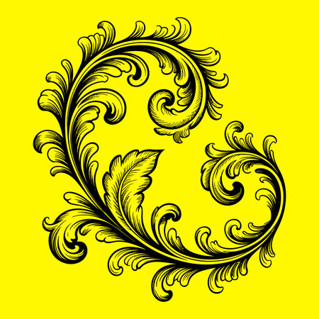 Vector baroque ornament. Retro pattern antique style acanthusのイラスト素材