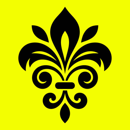 Fleur de lis design over yellow background, vector illustration.のイラスト素材