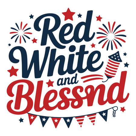 Lettering quote for July 4th, Independence Day of the United States, vector illustrationのイラスト素材