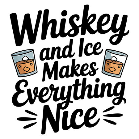 Whiskey is always a good idea. Hand drawn lettering. Vector illustration.のイラスト素材