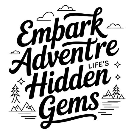 Hand drawn lettering quote about adventure. Inspirational quote.のイラスト素材