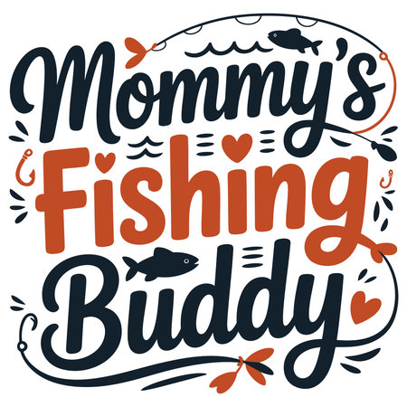 Vector illustration with hand drawn lettering composition about fishing. Typography poster.のイラスト素材