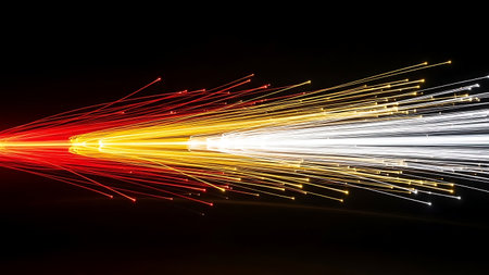 Fiber optics background image with lots of light spots (shallow DOF)の素材