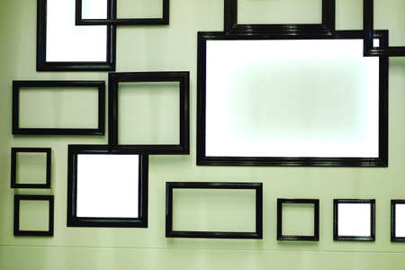 Frames on the white wallの写真素材