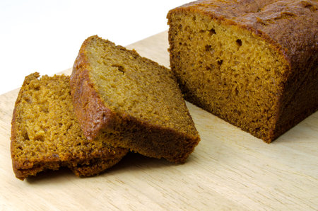 ginger cake slices on board