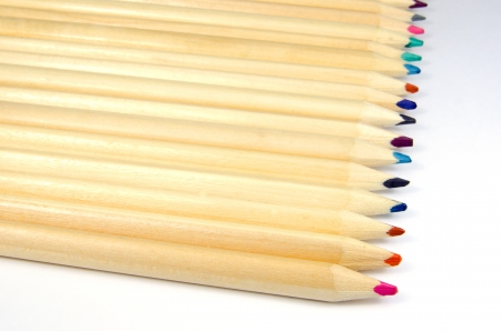 Colour pencils isolated on white backgroundの写真素材