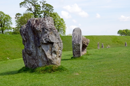 Standing stones at Avebury, one of Europes largest prehistoric stone circles.の写真素材