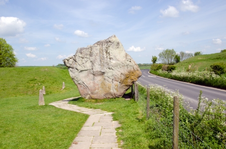 Standing stones at Avebury, one of Europes largest prehistoric stone circles.の写真素材