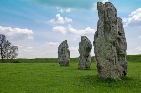 Standing stones at Avebury, one of Europes largest prehistoric stone circles.の写真素材
