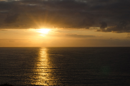 Cornish sunset at Polzeath, Englandの写真素材