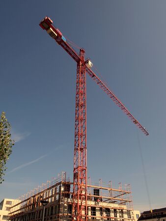 Tower crane on construction siteの写真素材