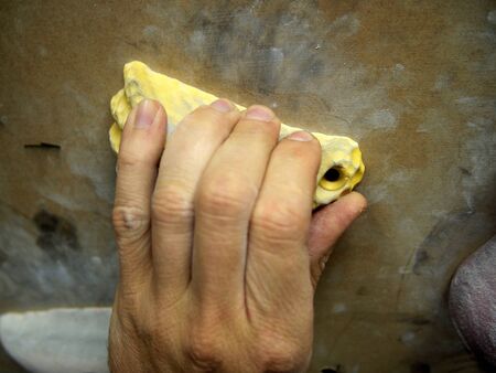 Hand on climbing holdの写真素材