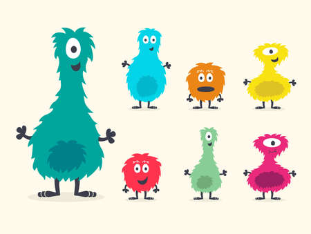 Cute Furry Creature Setのイラスト素材