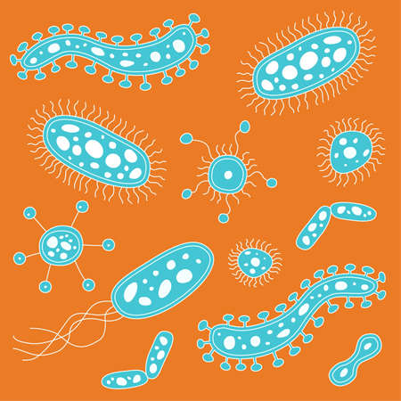 Bright Orange & Blue Germsのイラスト素材