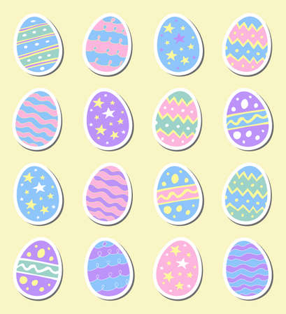 Hand Drawn Colorful Easter Eggsのイラスト素材
