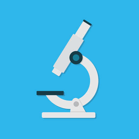 Microscope icon on a blue backgroundのイラスト素材