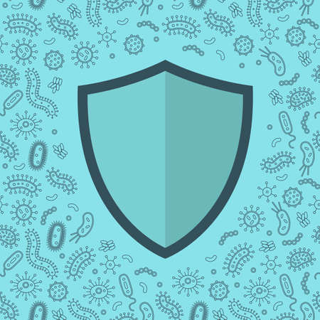Shield protection against blue germs / bacteriaのイラスト素材