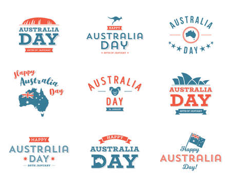 Australia Day icon design set - Vector illustrationのイラスト素材