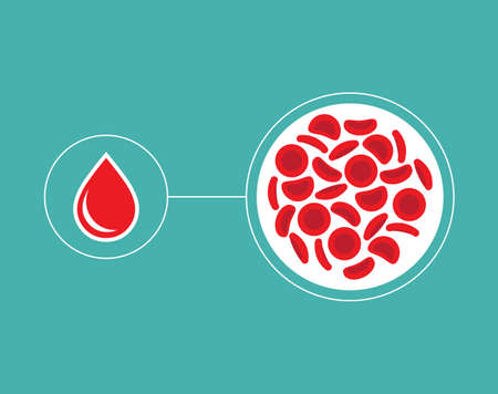 Blood Cells and blood droplet icon - Vector illustrationのイラスト素材