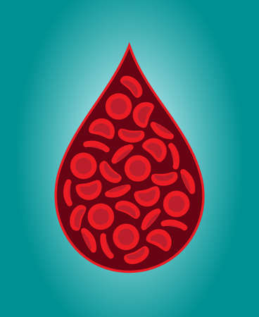 Blood cells in the shape of a blood droplet.のイラスト素材