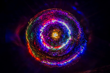 colored vortex with a golden center