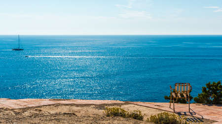 take a far view to the seaの写真素材