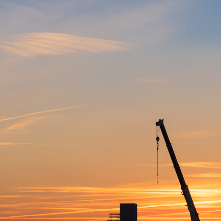 the arm of the crane and a block
