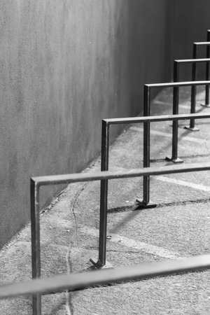 Modern minimalist bike rack modern in black and whiteの写真素材