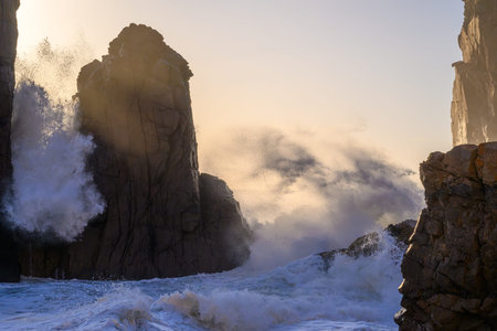 The bay Praia de Assentiz at Cabo da Roca near Lisbon, Portugal